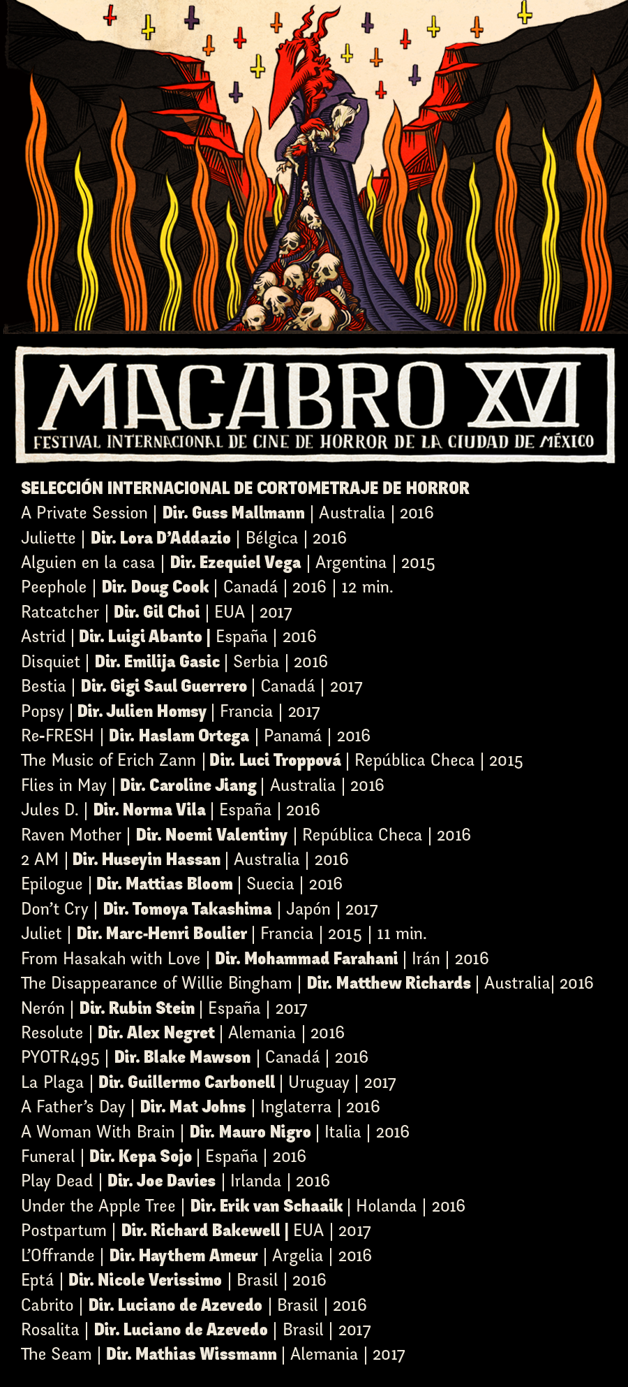 #MacabroXVI: Selección internacional de cortometraje de horror