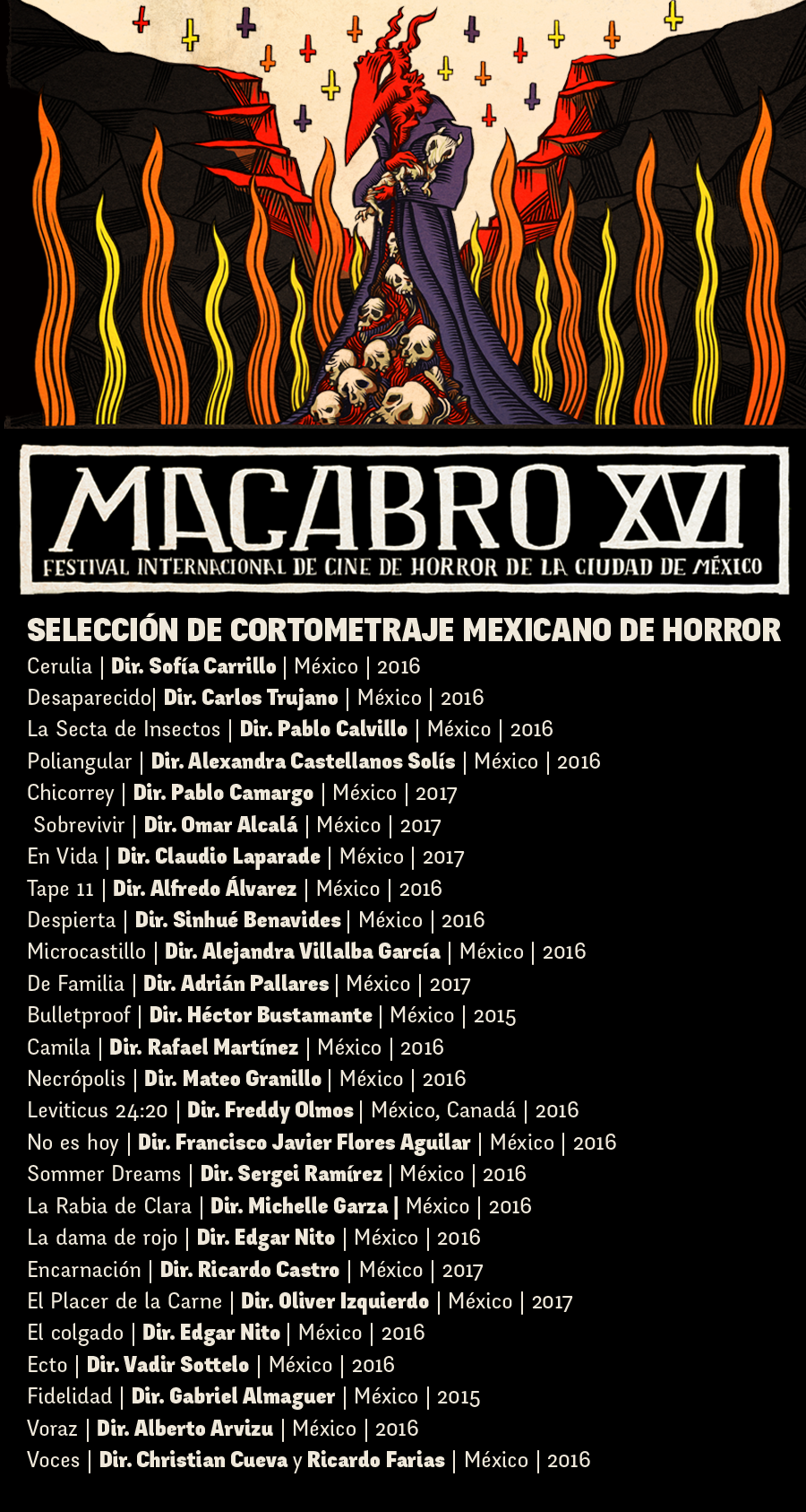 #MacabroXVI Selección oficial de cortometraje mexicano